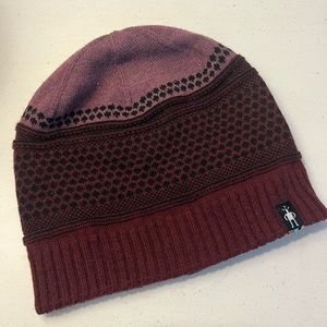 Smartwool popcorn cable Black Cherry Heather beanie hat